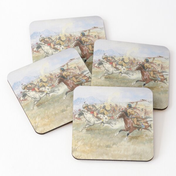 Item preview, Battle Between Indian Tribes - Vintage American Western Print designed and sold by VintageSpaceArt.