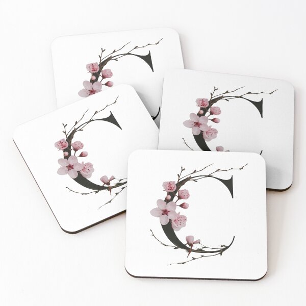 Item preview, Elegant Cherry Blossom Floral Letter C Monogram designed and sold by Psycho-Crazy.