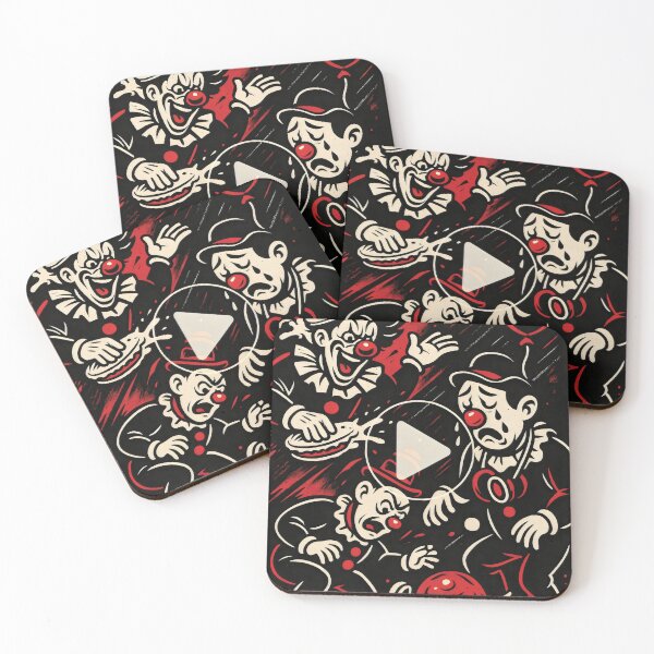 Item preview, Midnight Clown Chaos – Vintage Mayhem in Red & Black designed and sold by ShineEyePirate.