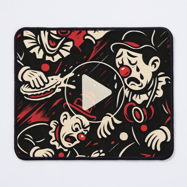 Item preview, Midnight Clown Chaos – Vintage Mayhem in Red & Black designed and sold by ShineEyePirate.