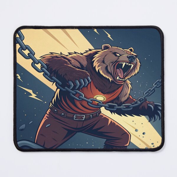 Item preview, Alpha Bear Unchained Digital Art – Snarling Muscle Beast with Glowing Eyes & High Contrast Power | YourRandomStore designed and sold by YourRandomStore.