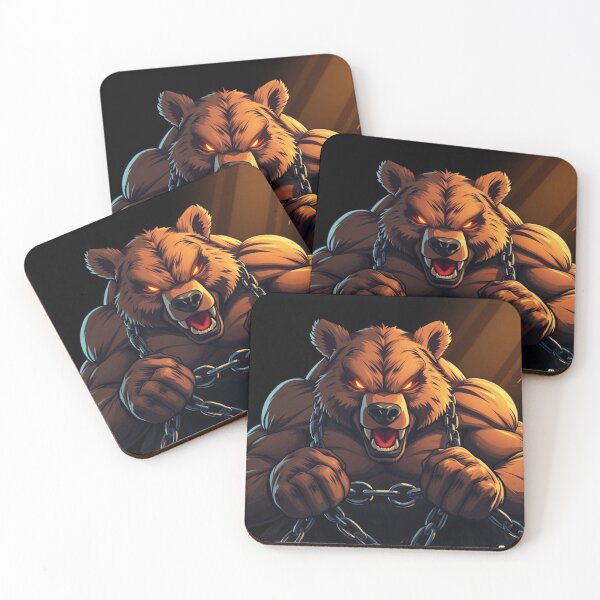 Item preview, Unstoppable Alpha Bear Breaking Chains – Glowing Eyes, Snarling Beast Digital Illustration | YourRandomStore designed and sold by YourRandomStore.