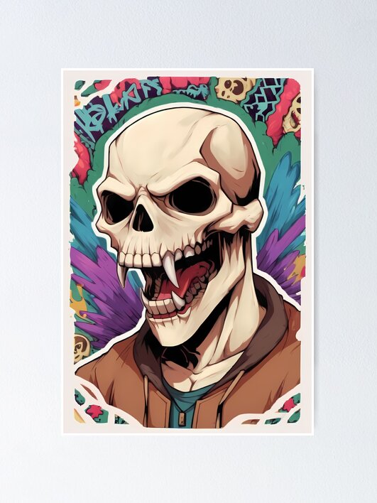 Thumbnail 1 of 3, Poster, Skull designed and sold by PRAYDIVERSE.