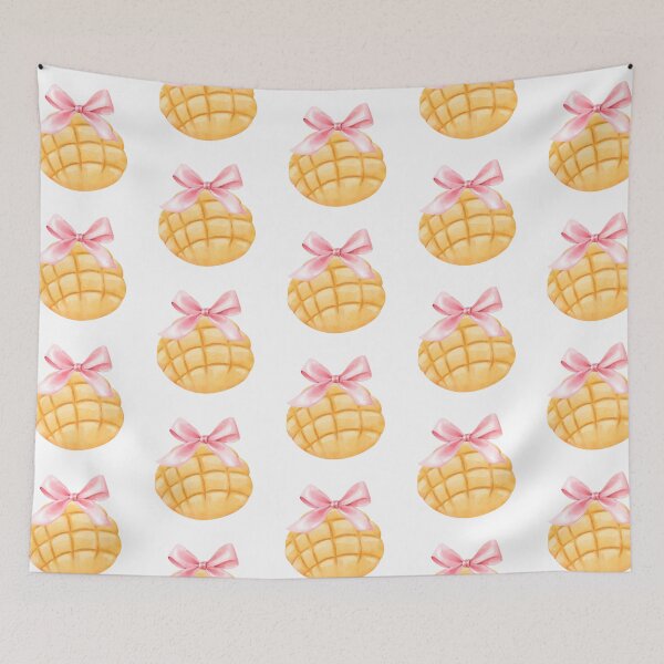 Item preview, Melon Pan with Pink Bow – Coquette Japanese Sweet Bread Watercolor Aesthetic designed and sold by DivinePassion.