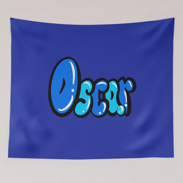 Aperçu de l'œuvre Nom d'Oscar en calligraphie graffiti bleu Top 10 des meilleurs cadeaux personnalisés pour garçons Oscar créée et vendue par Artonmytee.