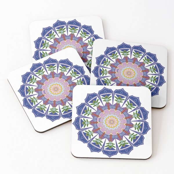 Item preview, Trippy plant mandala (white color variation) designed and sold by mari-the-mari.