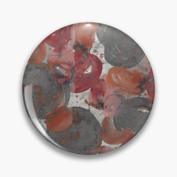 Item preview, Grey Red Orange Bubble Splat Hand Painted Abstract Watercolor  designed and sold by GenAumonier.