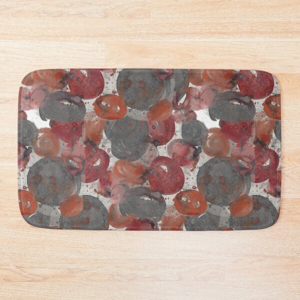 Item preview, Grey Red Orange Bubble Splat Hand Painted Abstract Watercolor  designed and sold by GenAumonier.
