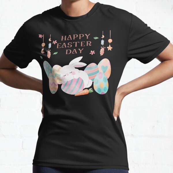 Item preview, Happy easter day cute bunny sleeping in the middle of eggs designed and sold by Ink_It.