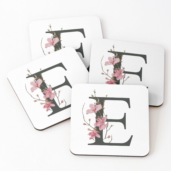 Item preview, Elegant Floral Letter E - Botanical Typography with Pink Blossoms designed and sold by Psycho-Crazy.