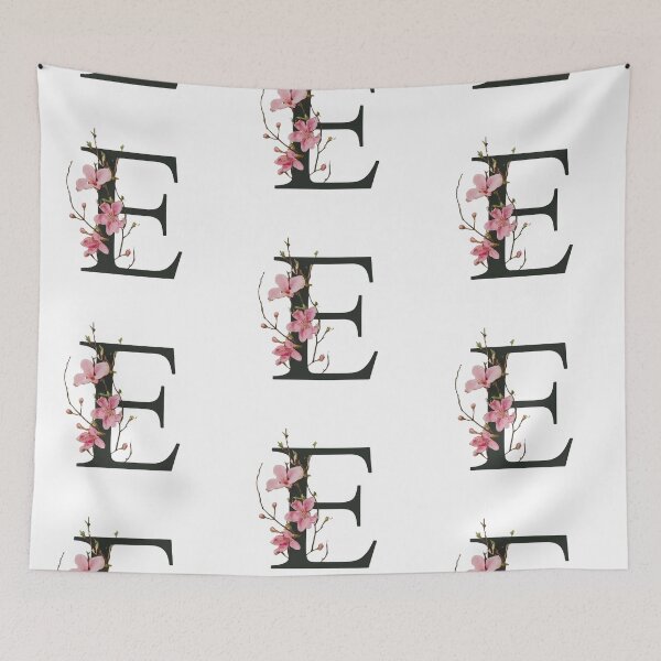 Item preview, Elegant Floral Letter E - Botanical Typography with Pink Blossoms designed and sold by Psycho-Crazy.