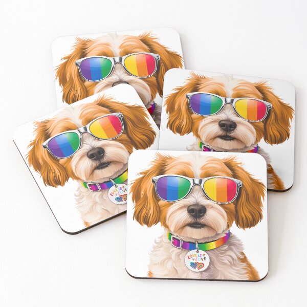 Item preview, Pride Maltipoo – LGBTQ Dog Art with Rainbow Sunglasses & "Love is Love" Collar designed and sold by Fredster1966.