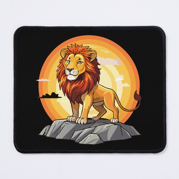 Item preview, Lion standing on a rock with the sun in the background, (Panthera leo) designed and sold by Danler.