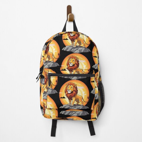 Item preview, Lion standing on a rock with the sun in the background, (Panthera leo) designed and sold by Danler.