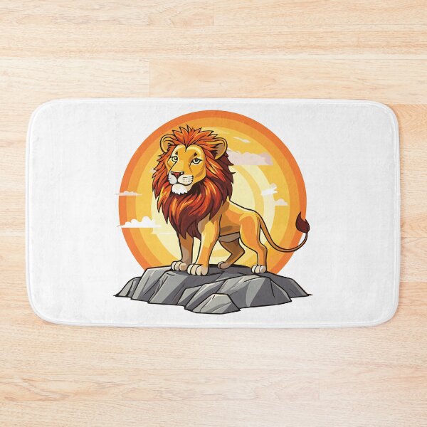 Item preview, Lion standing on a rock with the sun in the background, (Panthera leo) designed and sold by Danler.