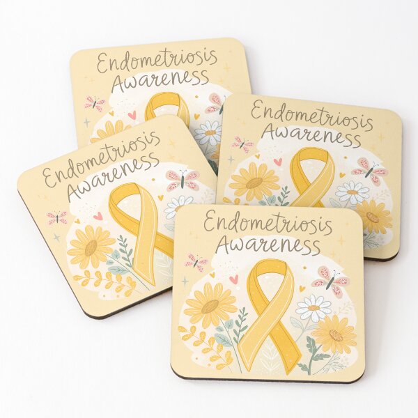 Item preview, Endometriosis Awareness Floral Yellow Ribbon #3 designed and sold by SoftStyleStudio ⭐⭐⭐.