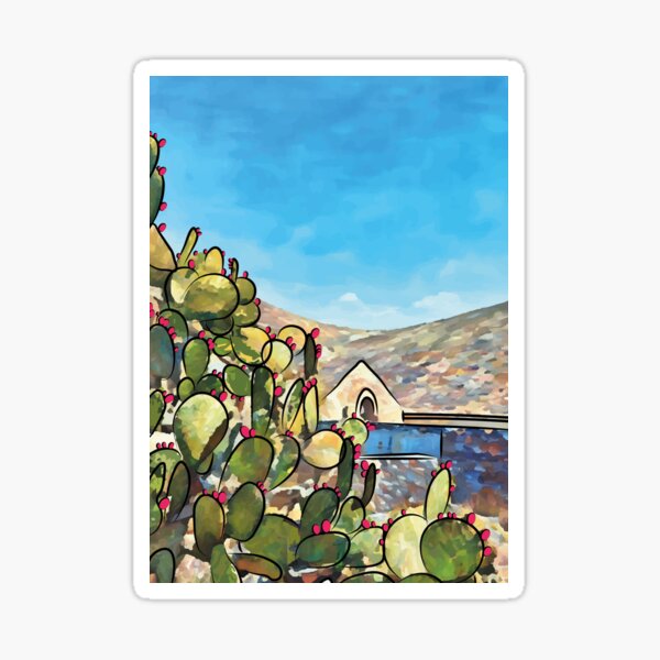 Vista previa del artículo con la obra «Real de Catorce ilustrado: nopales, colores y alma mexicana.», diseñado y vendido por escarabajdesign.