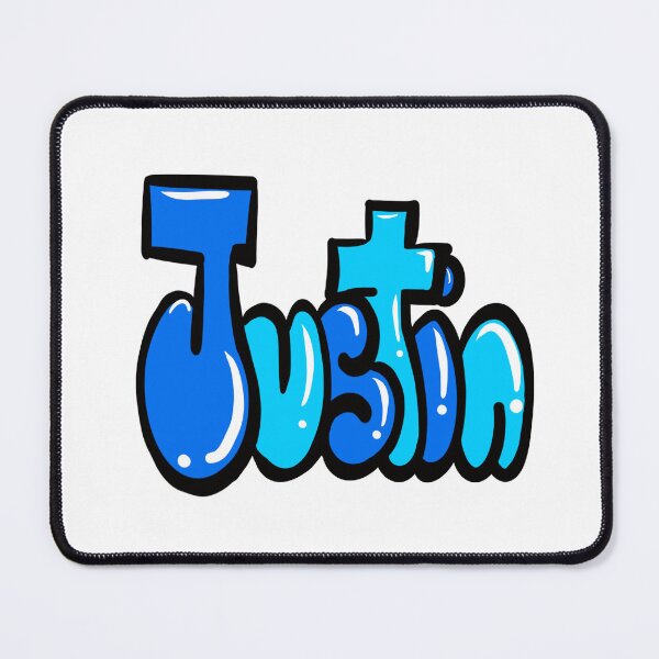 Item preview, Justin name in blue graffiti calligraphy Top 10 best personalised gifts for boys Justin designed and sold by Artonmytee.
