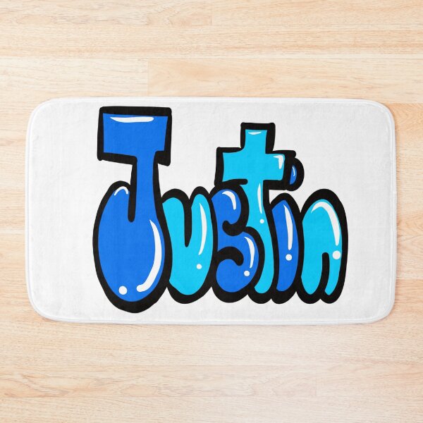 Item preview, Justin name in blue graffiti calligraphy Top 10 best personalised gifts for boys Justin designed and sold by Artonmytee.