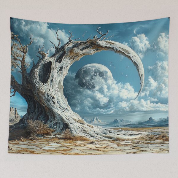 Item preview, Lunar Embrace: A Skeletal Sentinel Under Moonlight designed and sold by bloorose.
