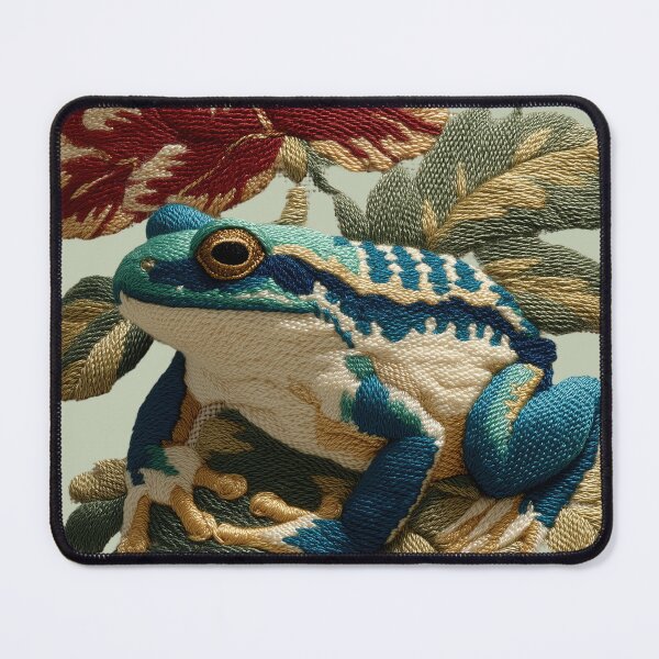 Artikelvorschau, Botanischer Frosch-Stickdruck – Vintage-Blumen-Amphibien-Design entworfen und verkauft von Void & Valor.