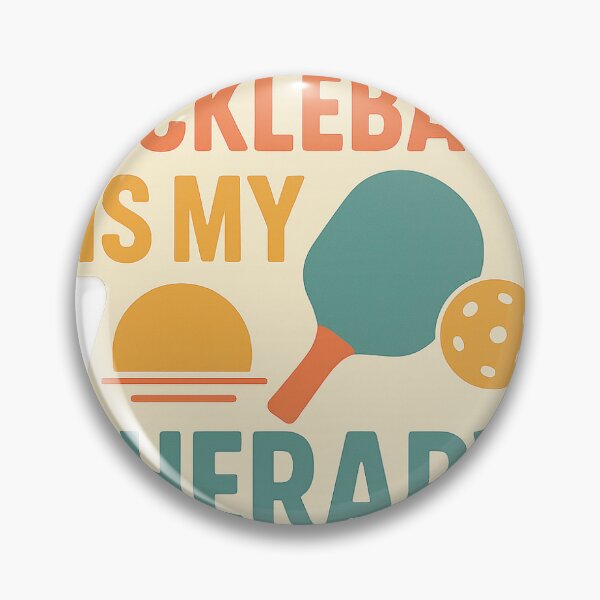 Item preview, Pickleball Is My Therapy – Retro Pickleball Sticker for Moms, Players & Fans designed and sold by GoldenHourGroove.