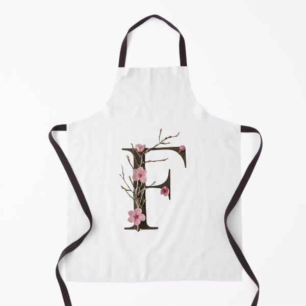 Item preview, Elegant Floral Letter F - Botanical Alphabet Art with Pink Cherry Blossoms designed and sold by Psycho-Crazy.