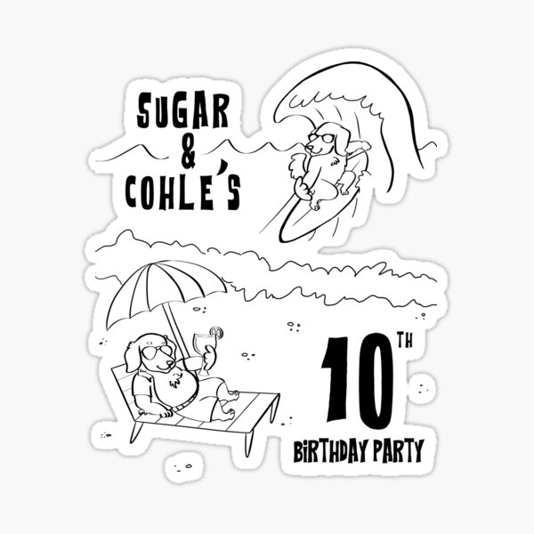 Vista previa del artículo con la obra «Sugar y Cohle Hang 10», diseñado y vendido por michellekuhn.