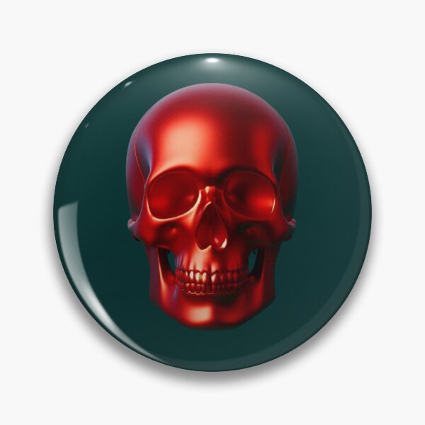Artikelvorschau, Mattroter Totenkopf, tiefgrüner Hintergrund entworfen und verkauft von GaborSkeleton.