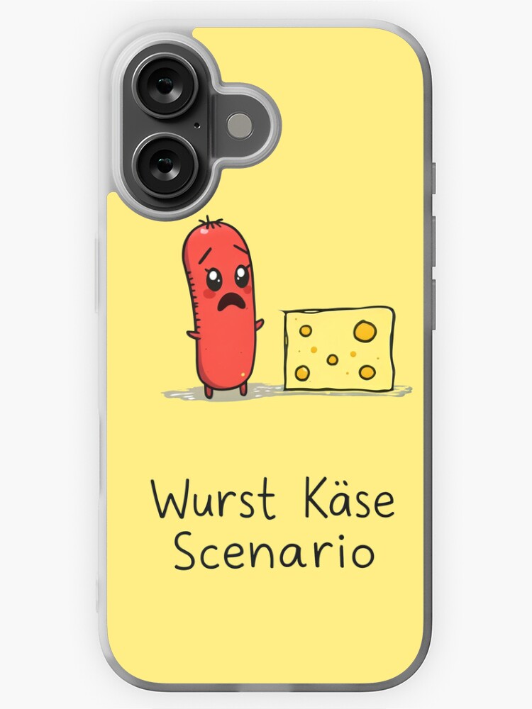 Thumbnail 1 of 5, iPhone Case, Wurst Käse Scenario – Funny German Food Pun designed and sold by Planthem.