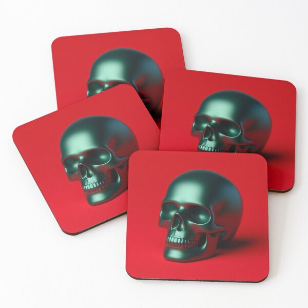 Item preview, Matte Green Skull, Red Background designed and sold by GaborSkeleton.