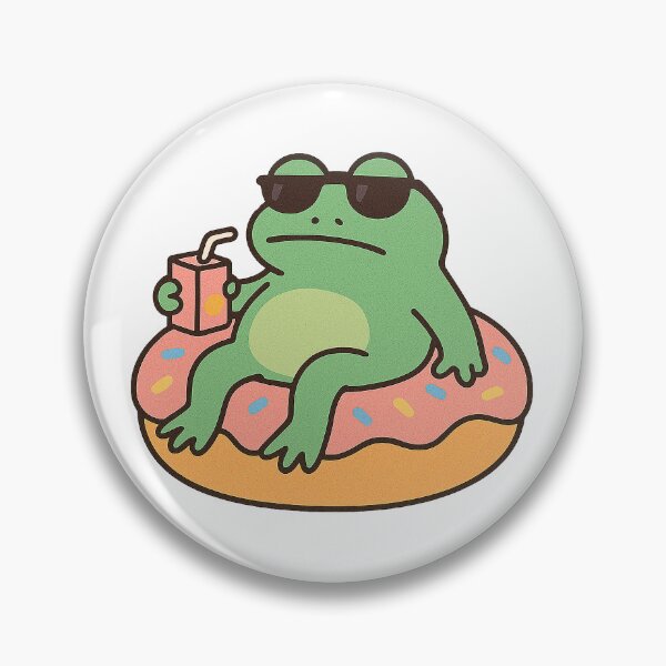 Item preview, Chill Frog Vibes – Cute Relaxed Cartoon Frog Sticker designed and sold by MentalCrumble.