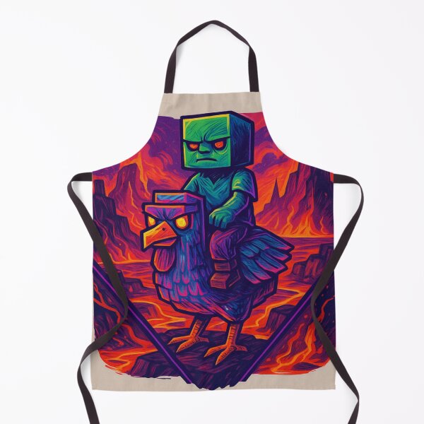 Item preview, Enchanted Chicken Jockey in Lava Biome Minecraft Style – Synthwave Fantasy T-Shirt Design | YourRandomStore designed and sold by YourRandomStore.