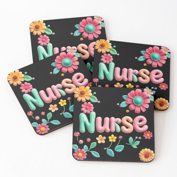 Item preview, Nurse in Puffy Letters Floral Design Colorful  designed and sold by Jessielee72.