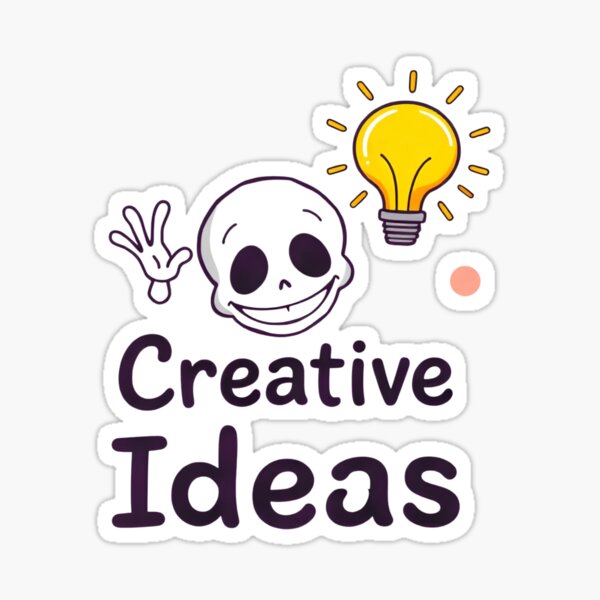 Item preview, Skeleton with Lightbulb - Creative Ideas Illustration designed and sold by Elzahra0.