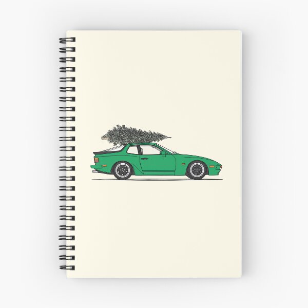 Item preview, Vintage Green Porsche 944 Christmas Tree illustration designed and sold by blackdogshop.
