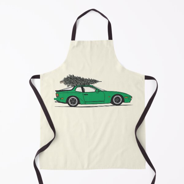 Item preview, Vintage Green Porsche 944 Christmas Tree illustration designed and sold by blackdogshop.