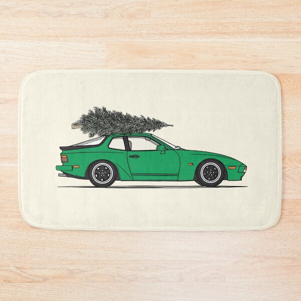 Item preview, Vintage Green Porsche 944 Christmas Tree illustration designed and sold by blackdogshop.