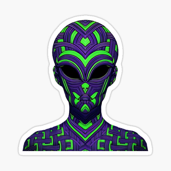 Item preview, Multidimensional Beings "Intergalactic DNA" Visionary Psychedelic Digital Art designed and sold by Teocalli Art.