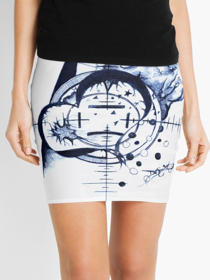 Thumbnail 1 of 4, Mini Skirt, Valentine, Pen Drawing designed and sold by Danielle Scott.