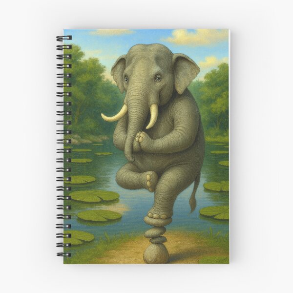 Item preview, Elephant Doing Yoga in Nature – Cute Meditation Art for Animal Lovers designed and sold by Patternicity.