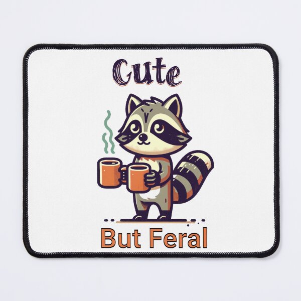 Item preview, Cute but Feral — Coffee-Loving Raccoon with Attitude | Funny Animal Shirt designed and sold by MTeesGA.