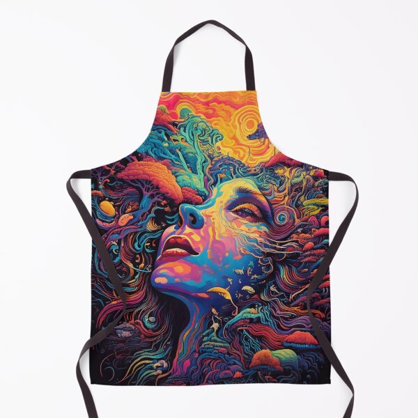 Item preview, Trippy Visionary Mushroom Landscape with Surreal Portrait – Psychedelic Dreamscape designed and sold by CattlettArt.