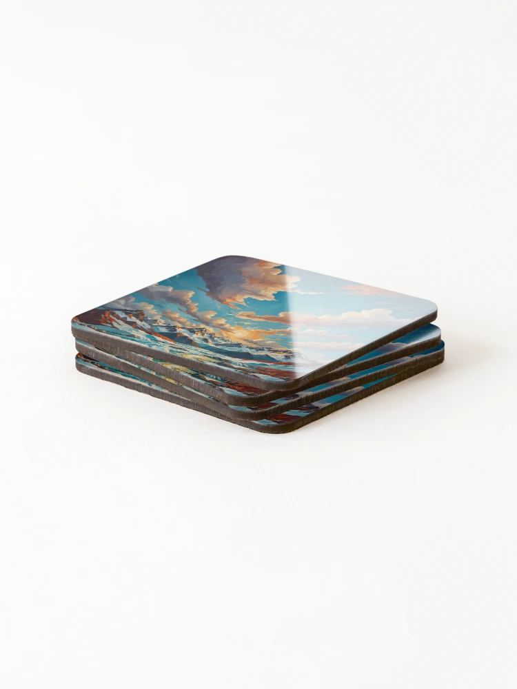 Thumbnail 4 of 5, Coasters (Set of 4), Spring In High Mountains designed and sold by IceEdgeStudio.