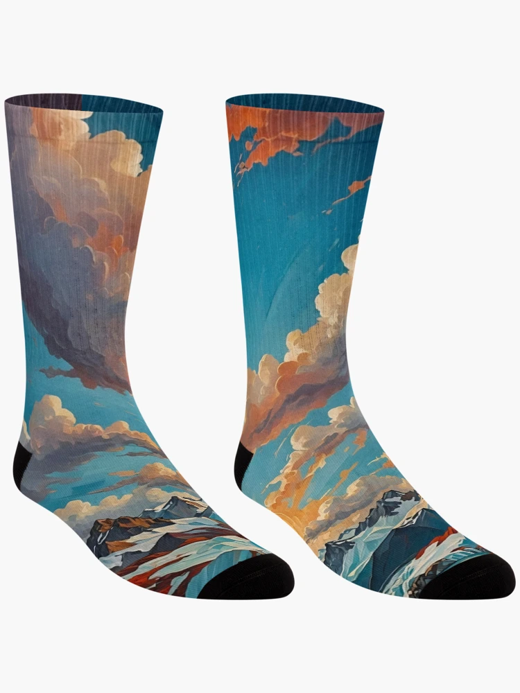 Thumbnail 3 of 5, Socks, Spring In High Mountains designed and sold by IceEdgeStudio.