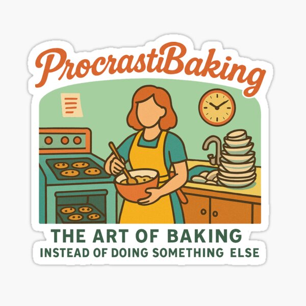 Item preview, Procrasibaking designed and sold by Mix-Tape-Merch.