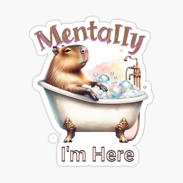 Artikel-Vorschau von Mental bin ich da – Chill Capybara in der Badewanne | Lustiges Selbstpflege-Tiershirt, designt und verkauft von MTeesGA.