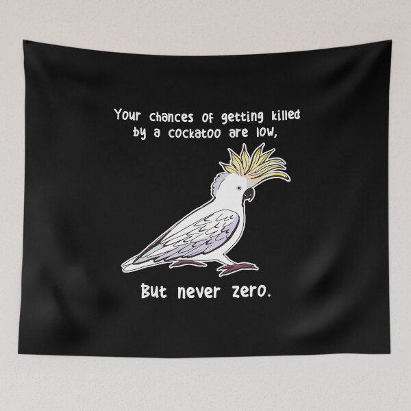 Item preview, Sulphur-Crested Cockatoo Parrot Never Zero designed and sold by Clara Hollins.