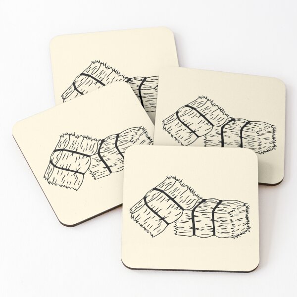 Item preview, Stacked Hay Bales Rustic Farm Drawing designed and sold by theartfulaspie.