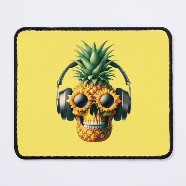 Item preview, Ananas Skin Ornament Summer Skull, Headphones, Flower Sunglasses designed and sold by GaborSkeleton.
